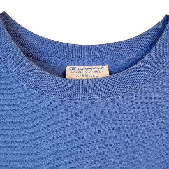 Champion Reverse Weave Vintage Y2K Heavy Light Blue Crewneck Sweatshirt Size XS - Picture 7 of 15